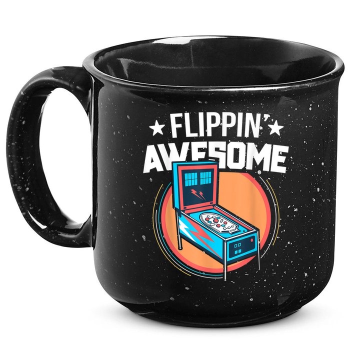 Pinball For Men Flippin' Awesome Flipping Arcade 15oz Campfire Ceramic Mug