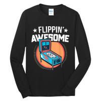 Pinball For Men Flippin' Awesome Flipping Arcade Tall Long Sleeve T-Shirt