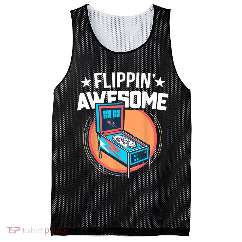 Pinball For Men Flippin' Awesome Flipping Arcade Mesh Reversible Basketball Jersey Tank