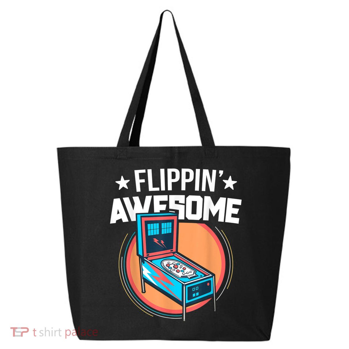 Pinball For Men Flippin' Awesome Flipping Arcade 25L Jumbo Tote