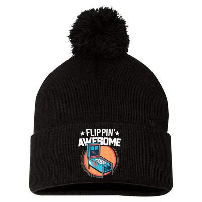 Pinball For Men Flippin' Awesome Flipping Arcade Pom Pom 12in Knit Beanie