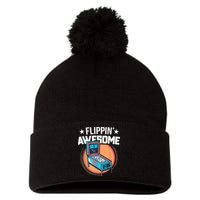 Pinball For Men Flippin' Awesome Flipping Arcade Pom Pom 12in Knit Beanie