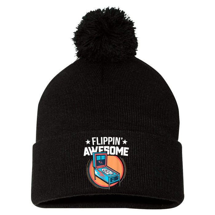 Pinball For Men Flippin' Awesome Flipping Arcade Pom Pom 12in Knit Beanie