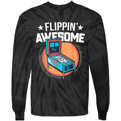 Pinball For Men Flippin' Awesome Flipping Arcade Tie-Dye Long Sleeve Shirt