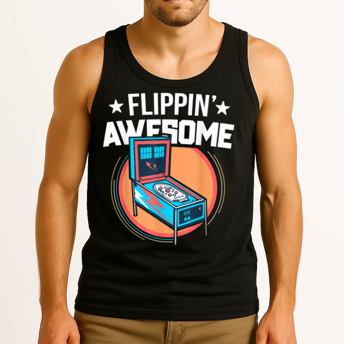 Pinball For Men Flippin' Awesome Flipping Arcade Tank Top