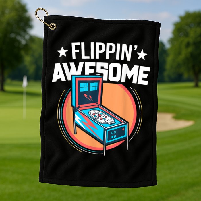 Pinball For Men Flippin' Awesome Flipping Arcade Golf Towel