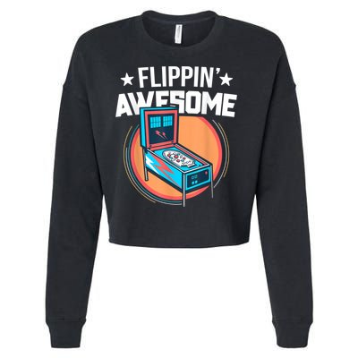 Pinball For Men Flippin' Awesome Flipping Arcade Cropped Pullover Crew