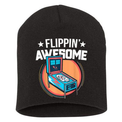 Pinball For Men Flippin' Awesome Flipping Arcade Short Acrylic Beanie