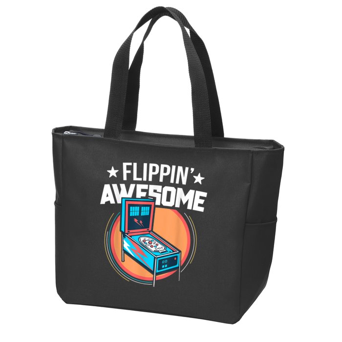 Pinball For Men Flippin' Awesome Flipping Arcade Zip Tote Bag