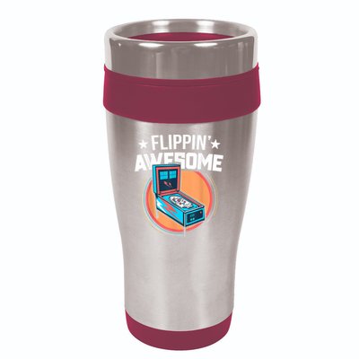 Pinball For Men Flippin' Awesome Flipping Arcade 16oz Travel Tumbler
