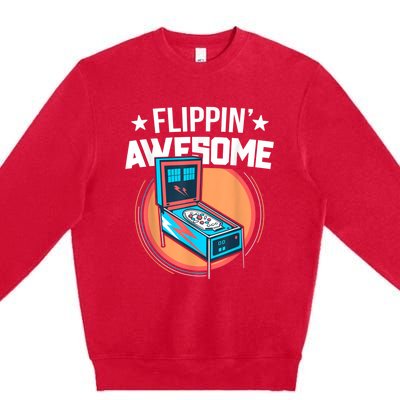 Pinball For Men Flippin' Awesome Flipping Arcade Premium Crewneck Sweatshirt