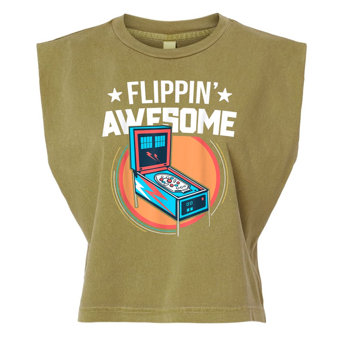 Pinball For Men Flippin' Awesome Flipping Arcade Garment-Dyed Women's Muscle Tee