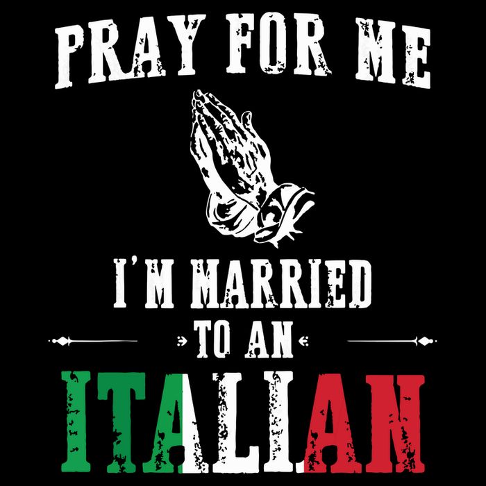 Pray For Me Im Married To An Italian Funny Gift Tee Drawstring Bag