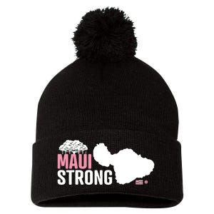 Pray For Maui Hawaii Strong Hawaii Fire Support Pom Pom 12in Knit Beanie