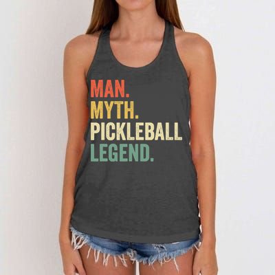Pickleball Funny Man Myth Legend Father's Day Vintage Women's Knotted Racerback Tank