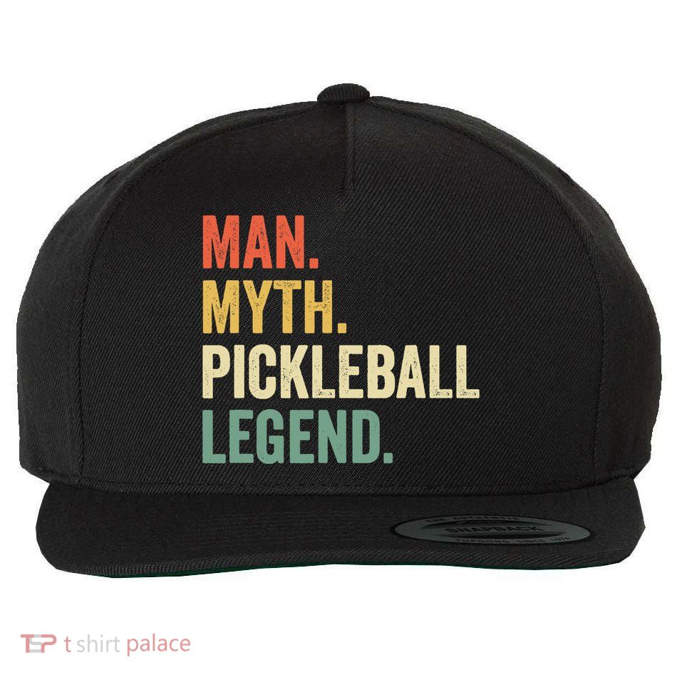 Pickleball Funny Man Myth Legend Father's Day Vintage Wool Snapback Cap