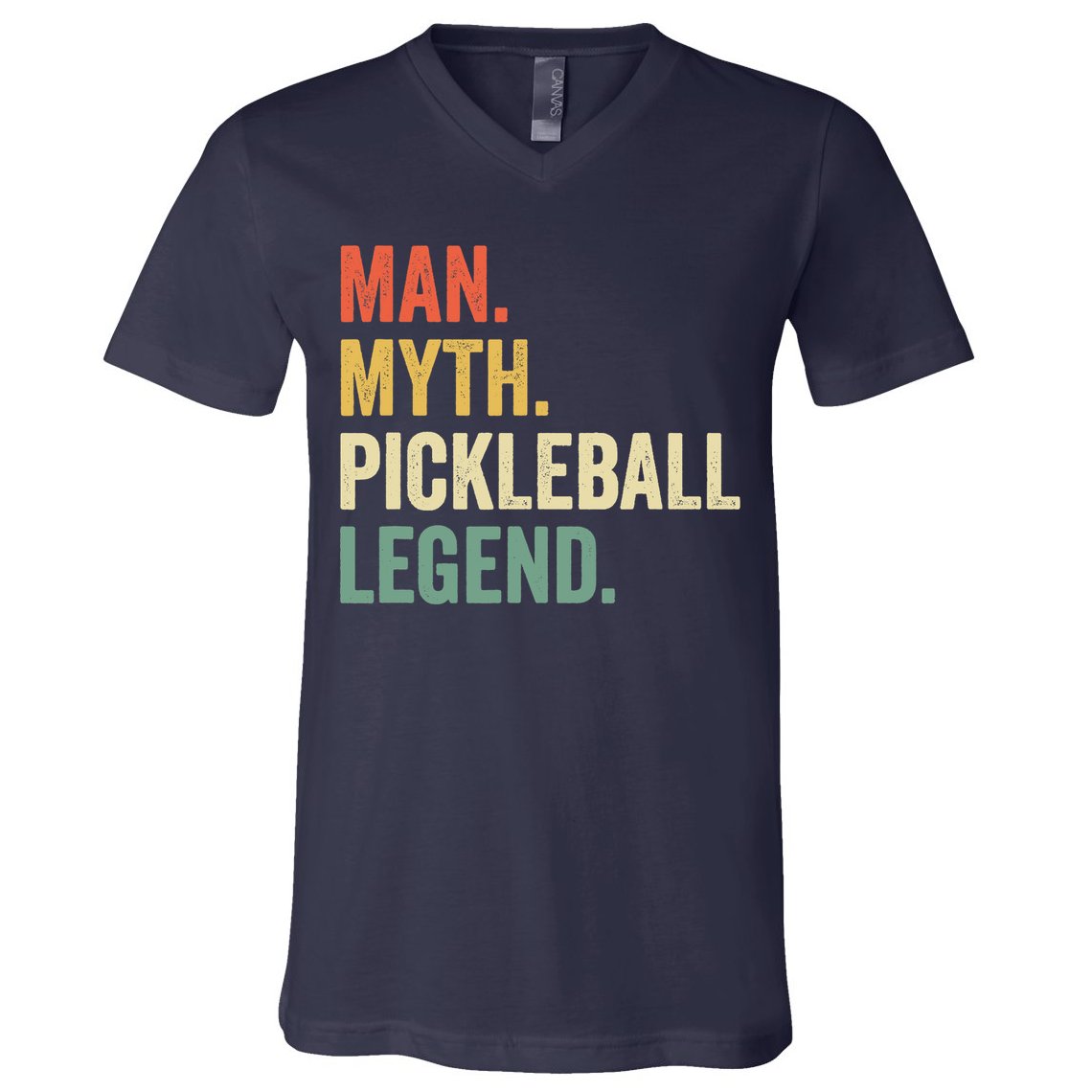 Pickleball Funny Man Myth Legend Father's Day Vintage V-Neck T-Shirt