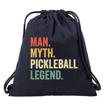 Pickleball Funny Man Myth Legend Father's Day Vintage Drawstring Bag