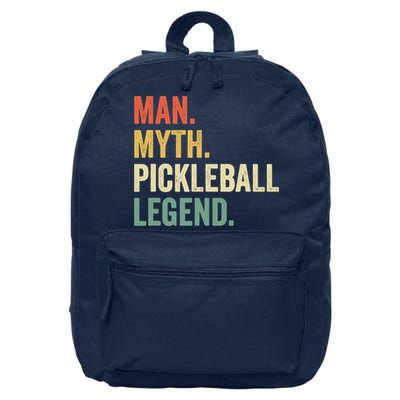 Pickleball Funny Man Myth Legend Father's Day Vintage 16 in Basic Backpack