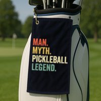 Pickleball Funny Man Myth Legend Father's Day Vintage Golf Towel