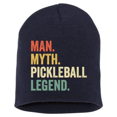 Pickleball Funny Man Myth Legend Father's Day Vintage Short Acrylic Beanie