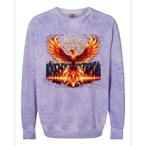 Phoenix Fire Mythical Bird Inspirational Motivational Colorblast Crewneck Sweatshirt