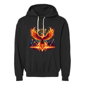 Phoenix Fire Mythical Bird Inspirational Motivational Garment-Dyed Fleece Hoodie