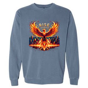 Phoenix Fire Mythical Bird Inspirational Motivational Garment-Dyed Sweatshirt