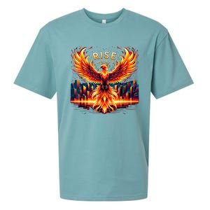 Phoenix Fire Mythical Bird Inspirational Motivational Sueded Cloud Jersey T-Shirt