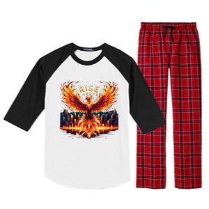 Phoenix Fire Mythical Bird Inspirational Motivational Raglan Sleeve Pajama Set