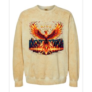 Phoenix Fire Mythical Bird Inspirational Motivational Colorblast Crewneck Sweatshirt