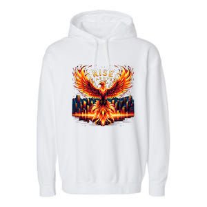 Phoenix Fire Mythical Bird Inspirational Motivational Garment-Dyed Fleece Hoodie