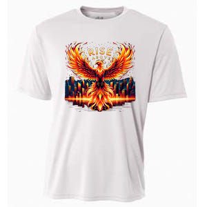 Phoenix Fire Mythical Bird Inspirational Motivational Cooling Performance Crew T-Shirt