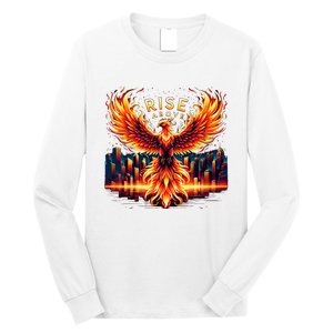 Phoenix Fire Mythical Bird Inspirational Motivational Long Sleeve Shirt