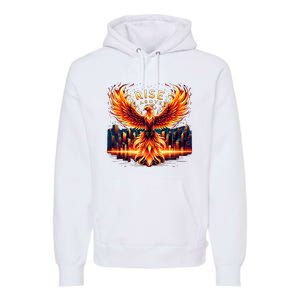 Phoenix Fire Mythical Bird Inspirational Motivational Premium Hoodie