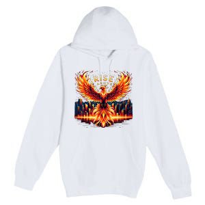 Phoenix Fire Mythical Bird Inspirational Motivational Premium Pullover Hoodie