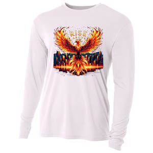 Phoenix Fire Mythical Bird Inspirational Motivational Cooling Performance Long Sleeve Crew