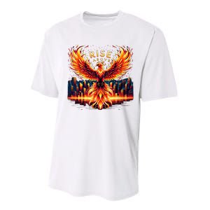 Phoenix Fire Mythical Bird Inspirational Motivational Performance Sprint T-Shirt