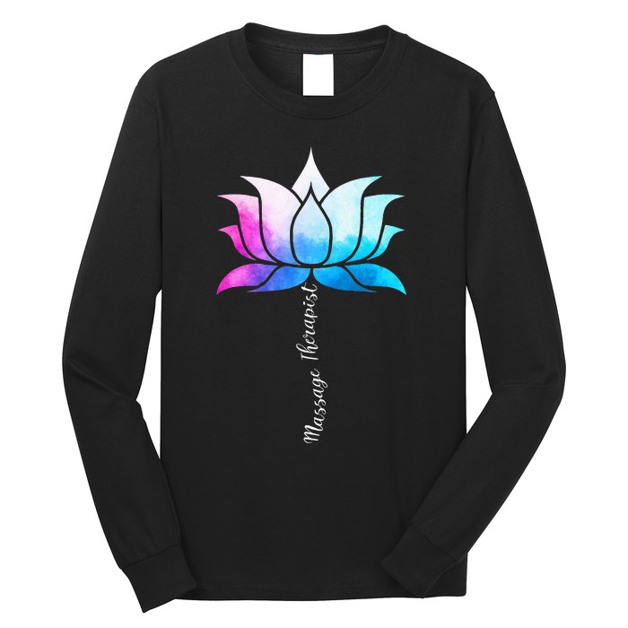 Ph Funny Massage Therapist Costume Color Lotus Therapy Long Sleeve Shirt