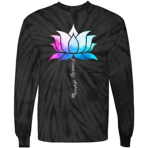 Ph Funny Massage Therapist Costume Color Lotus Therapy Tie-Dye Long Sleeve Shirt