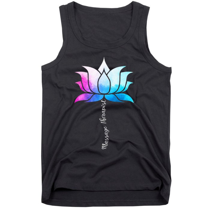 Ph Funny Massage Therapist Costume Color Lotus Therapy Tank Top