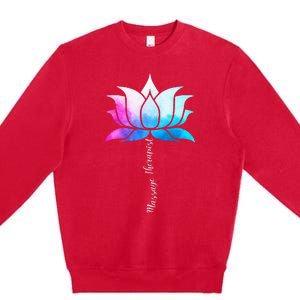 Ph Funny Massage Therapist Costume Color Lotus Therapy Premium Crewneck Sweatshirt