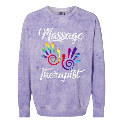 Ph Funny Massage Therapist Costume Hand Therapy Colorblast Crewneck Sweatshirt