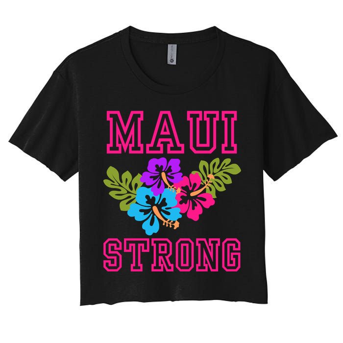 Pray For Maui Hawaii Strong Lahaina Hawaiian Islands Women's Crop Top Tee