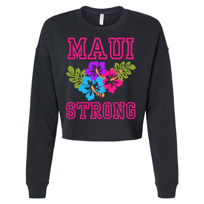 Pray For Maui Hawaii Strong Lahaina Hawaiian Islands Cropped Pullover Crew