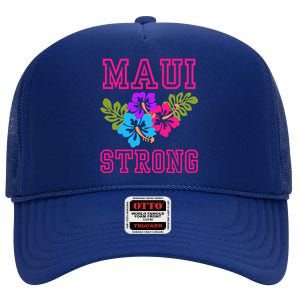 Pray For Maui Hawaii Strong Lahaina Hawaiian Islands High Crown Mesh Back Trucker Hat