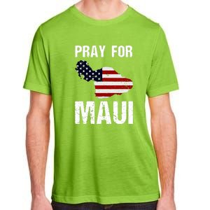 Pray For Maui Hawaii Wildflower Support America Flag Gift Wildfire Lahaina Adult ChromaSoft Performance T-Shirt