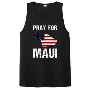 Pray For Maui Hawaii Wildflower Support America Flag Gift Wildfire Lahaina PosiCharge Competitor Tank