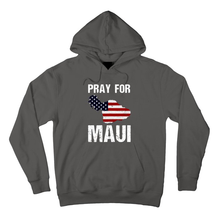 Pray For Maui Hawaii Wildflower Support America Flag Gift Wildfire Lahaina Hoodie