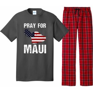 Pray For Maui Hawaii Wildflower Support America Flag Gift Wildfire Lahaina Pajama Set